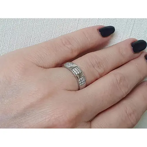 Срібне кільце Агні УАЙТ ДРІМ з фіанітами. 1597/1Р-CZ 17 - фото 2