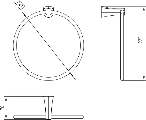 Тримач для рушника кільце Imprese Cuthna stribro 130280 Хром - фото 2