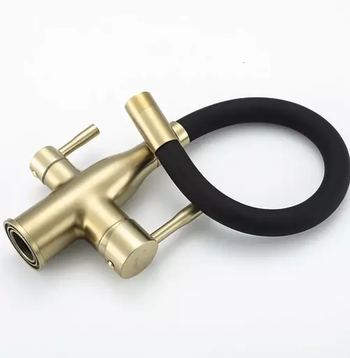 Змішувач для кухні Frap під фільтр з гнучким виливом F4396-3 Бронза - фото 2