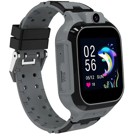 Смарт-часы телефон детский Lemfo LT37 4G GPS Wi-Fi с видеозвонком SIM-карта силиконовый ремешок Black (18756) - фото 1