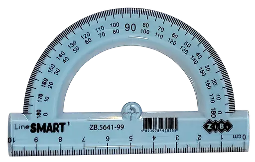 Транспортир 100 мм, тонированный, SMART Line ZB.5641-99 ZiBi (4823078930255) голубой - фото 1