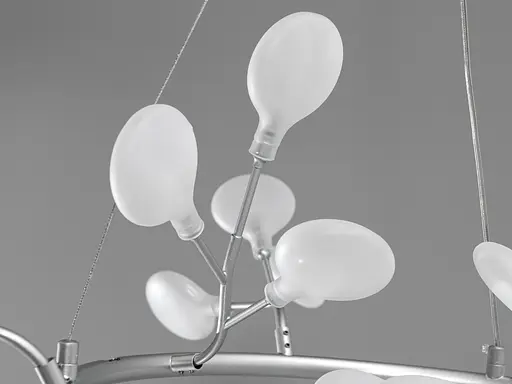 Оригинальная новинка люстра на кухню "Светлячок", 36 ламп, хром сатин - фото 4