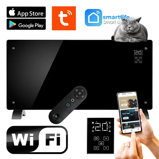 Конвекторний обігрівач 2 в 1 Thunder Modern 2000W Wi-Fi Black - фото 2