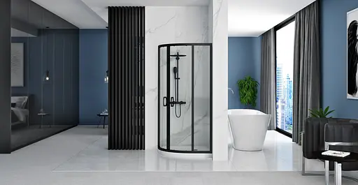 Душевая кабина Rea Look black 90x90 REA-K7903, Черный матовый, Универсальная - фото 3