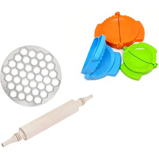 Комплект для приготування пельменів та вареників (килимок 81х61 см, скалка дерево, пельменниця, форми пластик) 88388 - фото 1