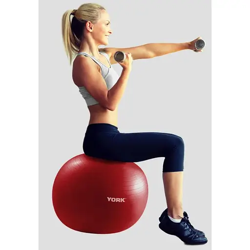 Фитбол York Fitness 55см красный + насос - фото 4