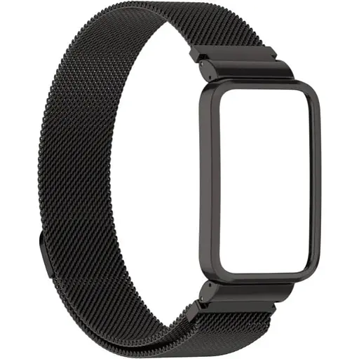 Ремешок-бампер DK для Xiaomi Mi Band 7 Pro Metal Milanese Loop Magnetic (black)