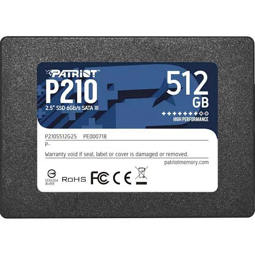 Накопитель SSD Patriot Sata 2.5" 512Gb P210 480 500 (P210S512G25) U1 - фото 1