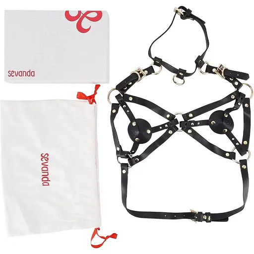 Портупея на грудь Lockink Sevanda Queen Chest Harness With Removable Bra - фото 8