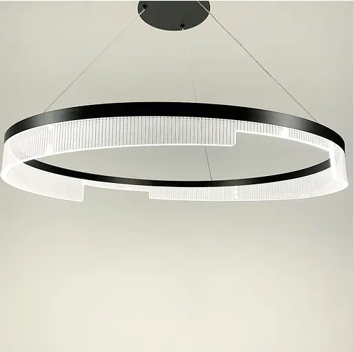 Дизайнерский светильник в черном каркасе Line.F Диаметр 80см - фото 6