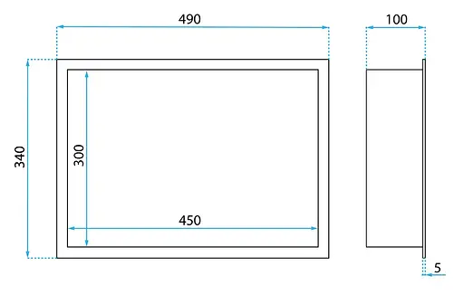 Встраиваемая полка Rea 30x45 nickel brushed с ободком REA-05601, Нержавеющая сталь - фото 6
