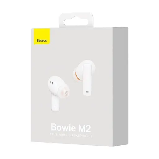 Бездротові навушники Baseus True Wireless Earphones Bowie M2, BT5.2, ANC, 40mAh, 400mAh, 5h, NGTW140002 white - фото 6