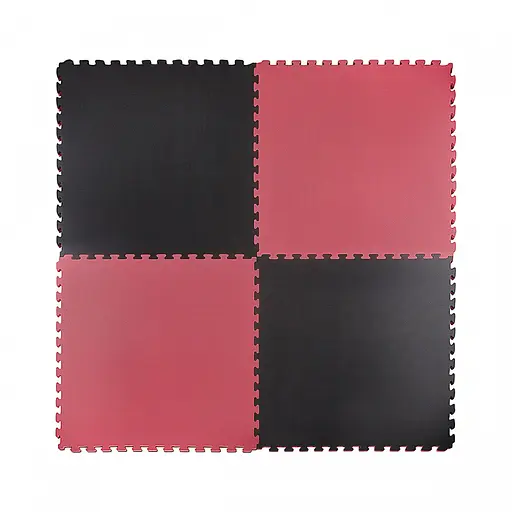 Мат-пазл (ласточкин хвіст) 4FIZJO Mat Puzzle EVA 100 x 100 x 2 cм Black/Red 4FJ0168 (P-5907739310637) - фото 1