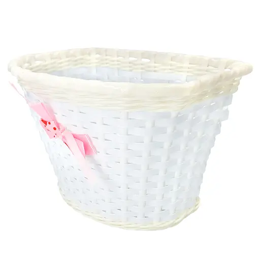 Корзина на детский велосипед / самокат ретро 23х16х16 см белая (G0001912)