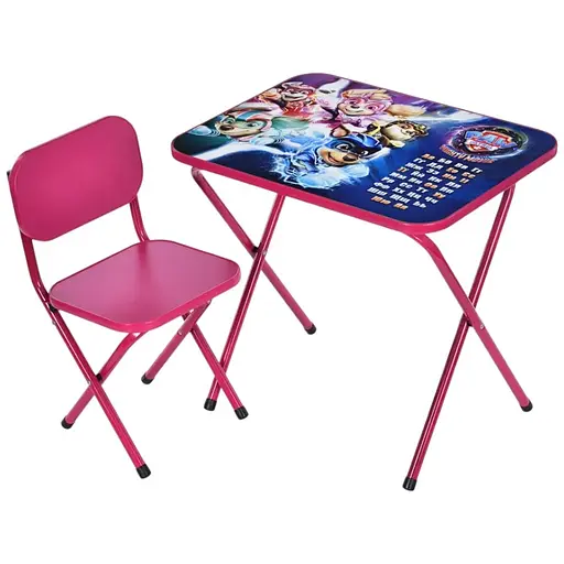 Дитячий столик Bambi M 5961-8 Щенячий патруль складний зі стільчиком та укр. абеткою