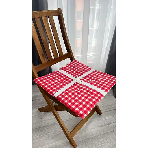 Водоотталкивающая подушка на стул Красная клеточка (2 шт.) - фото 8