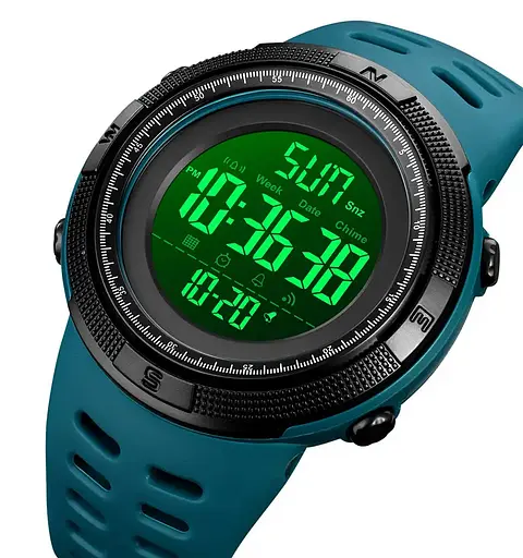 Спортивний наручний годинник Skmei 2070 (Бірюзовий з білим циферблатом) - фото 2