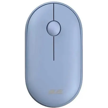Миша бездротова 2E MF300 Silent Stone синій bluetooth / USB 2.4GHz оптична 1600 dpi 3 кнопки до 10 м 1xAA (2E-MF300WBL) - фото 1