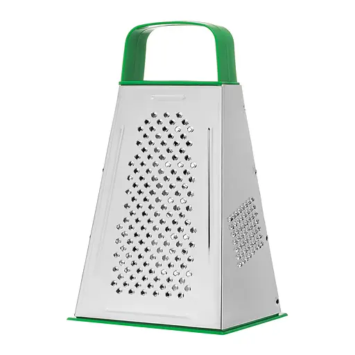 Терка конус для овощей и фруктов 4-сторонняя из нержавеющей стали с пластиковой ручкой (высота 21.5 см), Kitchette 84009 - фото 3