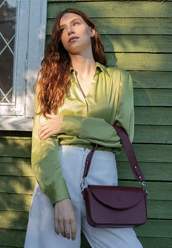 Жіноча шкіряна сумка Molly бордова - фото 4