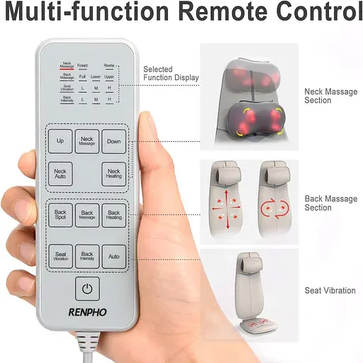 Масажне крісло RENPHO Shiatsuз підігрівом, регульоване по висоті - фото 4