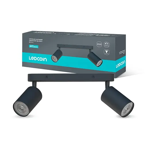 Спот Ledcoin ML314-2 під лампу чорний - фото 1