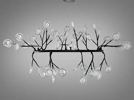 Стильна люстра "Світлячок" в стилі "Лофт", люстра чорна на 54 лампи - фото 2