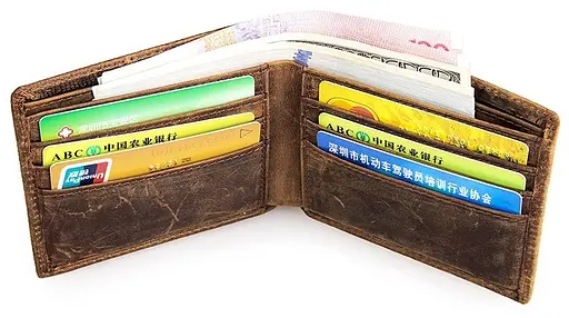 Мужской кожаный кошелек Vintage 11.5x9.5 см acs0015358 - фото 7