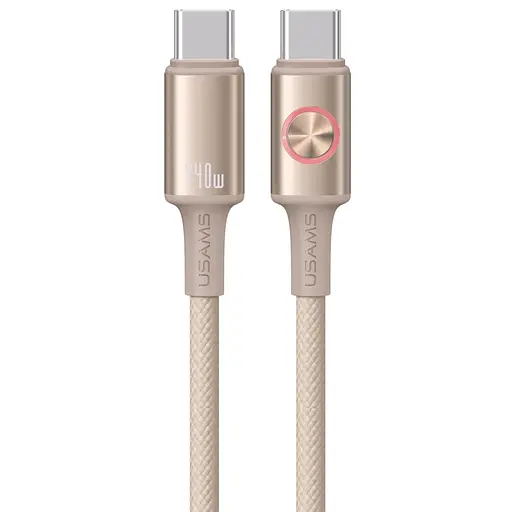 Дата кабель Usams US-SJ751 With Colorful Light Huan Ser. Type-C to Type-C 240W (1.2m) Tarnish