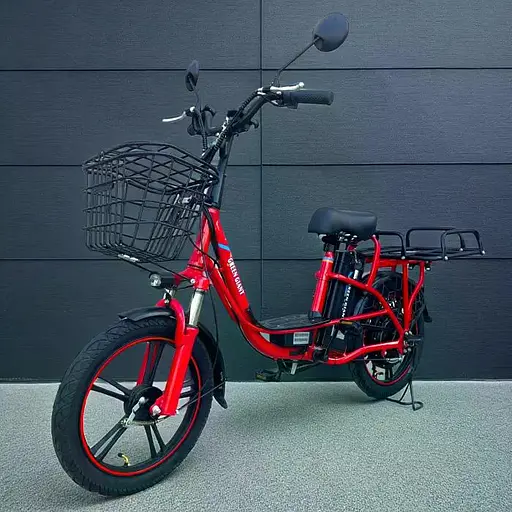 Електровелосипед Green Giant U18" 600W 48V 26Ah + вантажний посилений багажник червоний - фото 2