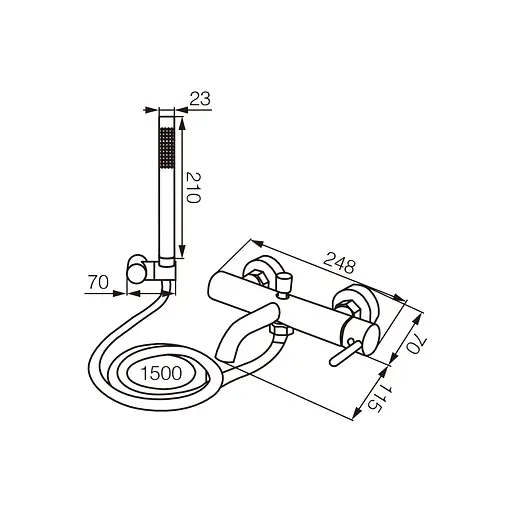 Смеситель для ванны VBI Milano gold настенный VBI-050106GL Золотой - фото 2