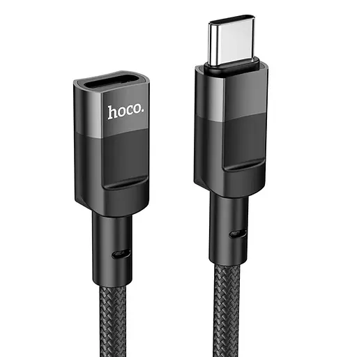 Перехідник Hoco U107 Type-C male to Type-C female USB2.0 (1.2m) Black - фото 4