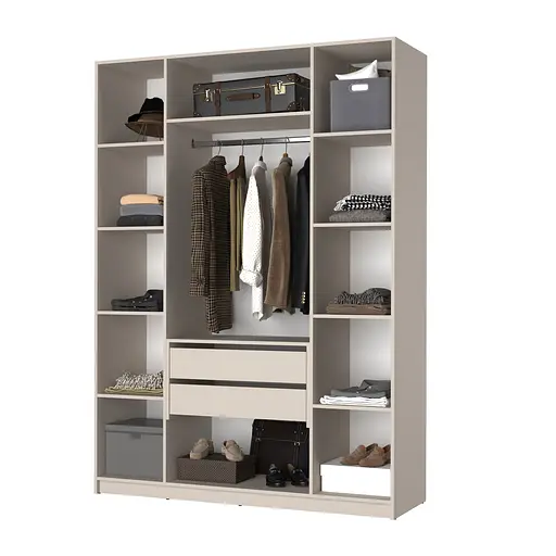 Шкаф 4-дверный MebelStar Оскар Gloss BL-B, блок ящиков 160x52x220 см Дуб сонома/Белый (MBS-5289) - фото 2