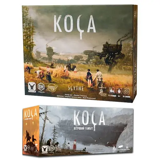 Настільна гра Планета Ігор Коса (Scythe) з доповненням Вітровий гамбіт + повний набір промо карток (укр.) (GKCH005+1.1) - фото 1