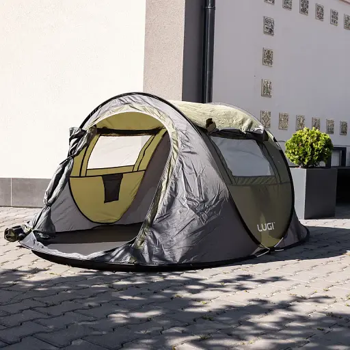 Палатка Lugi LU-030GR Pop-Up с автоматическим каркасом зеленый - фото 3