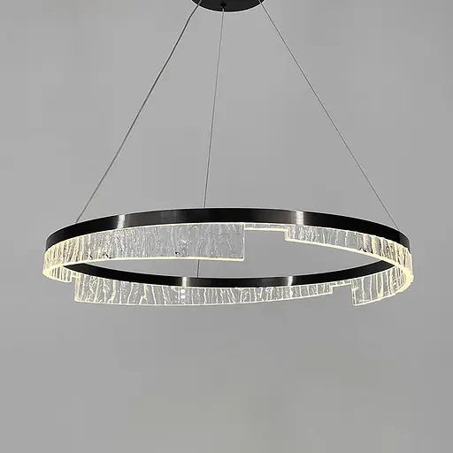 Черная подвесная люстра с кольцевым дизайном Ø 80 см Ст. MJ301-800 BK | Line F - фото 3