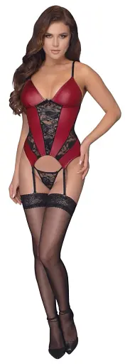 Корсет Cottelli Lingerie Basque L (червоний) - фото 2