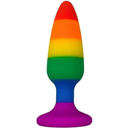 Силиконовая анальная пробка Wooomy Hiperloo silicone Rainbow Plug M