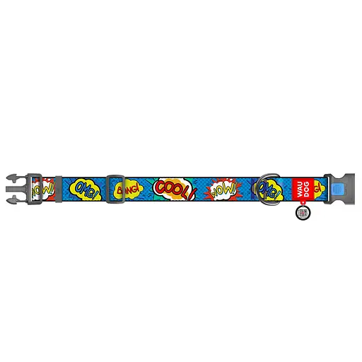 Нашийник для собак нейлоновий Waudog Nylon з QR-паспортом "ВАУ" пластиковий фастекс XXL Ш 35 мм Д 46-70 см - фото 2