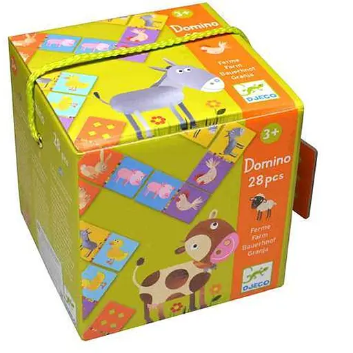 Настольная игра Djeco Детское домино. Ферма (Domino Farm, 28 pcs) (DJ08158) - фото 1