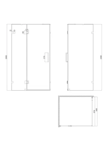 Бічна стінка для кабіни Koer SR SW04-90x200-TR-07 прозоре скло Easy Clean 10 мм, graphite KR5391, прозоре, графіт - фото 6