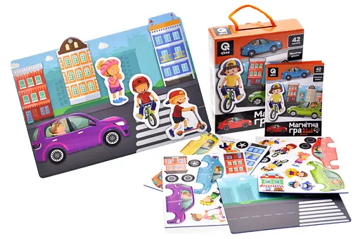 Магнитная игра Город, 18x5x22.5 см, QB600-001