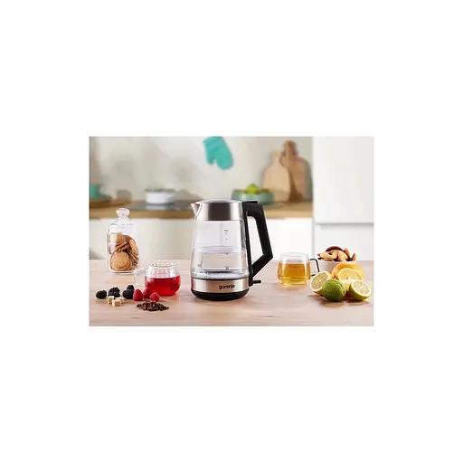 Електрочайник Gorenje 1.7л, 2,200 Вт, strix контроль, скло, нерж (K17OGS) - фото 4