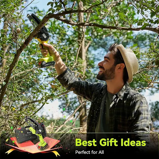 Підстаблювана мініцепна пила 6 дюймів, електрична бензопилка, ланцюгова пила з батарейним живленням і олією, 2 батареї 2000 мА·год - фото 7