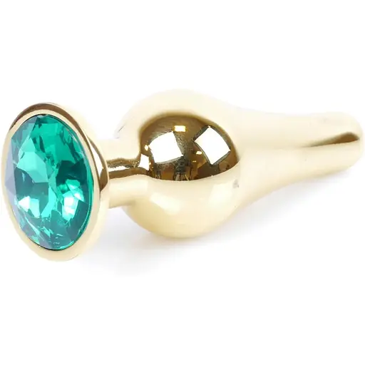 Анальна пробка Boss Of Toys Boss Series - Jewellery Gold Butt Plug Green, BS6400069, Золотий / Зелений