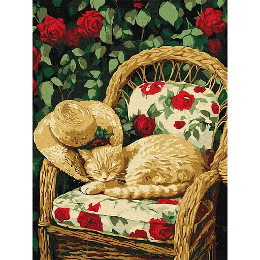 Картина за номерами "Кіт у саду" KHO6712, 30х40 см - фото 1