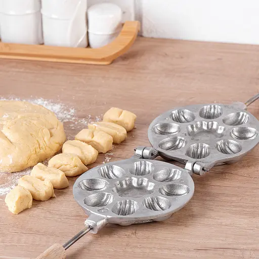 Горішниця форма для печива горішки на 8 цілих горіхів без начинки + квітка, Ласунка 81839 - фото 3