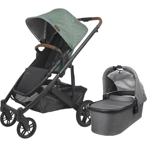 Прогулочная коляска Uppababy Cruz  V2 - GWEN + люлька Uppababy Carrycot-Greyson charcoal Melange Carbon Frame  - фото 1