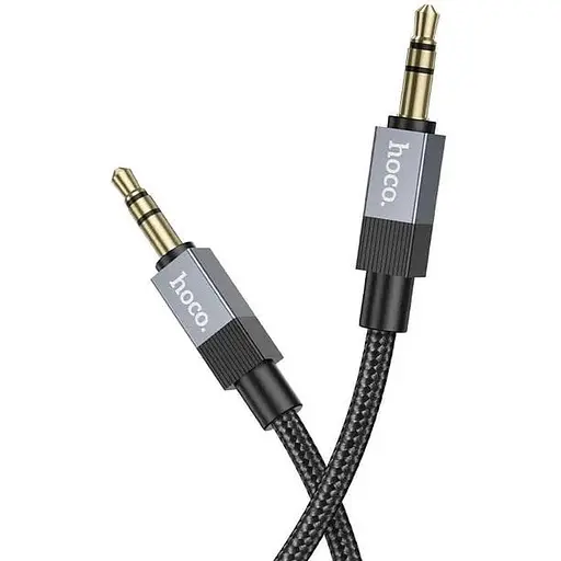 Кабель аудио AUX-адаптер Hoco UPA32 3.5 мм - 3.5 мм 1 м папа - папа черный - фото 1