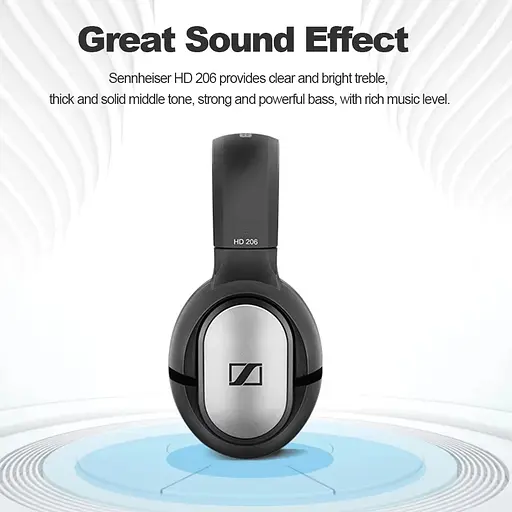 Наушники Sennheiser HD 206, 3,5 мм, с глубокими басами, шумоизолированные для iPhone, Android - фото 4